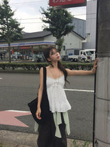 Soven Curved Balloon Cotton Wide Pants