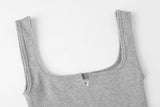Basic rough tank top - gray