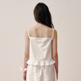 リボンフリルスリーブレス(White)