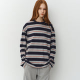 Oversized Stripe T-Shirts_Navy