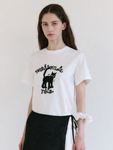 メゾンローラキャットフレンズTシャツ ホワイト