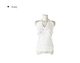 Haon Eyelet Shirring Halter Sleeveless