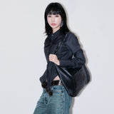 Overlay Panel Solid Shirt [Deep Gray]