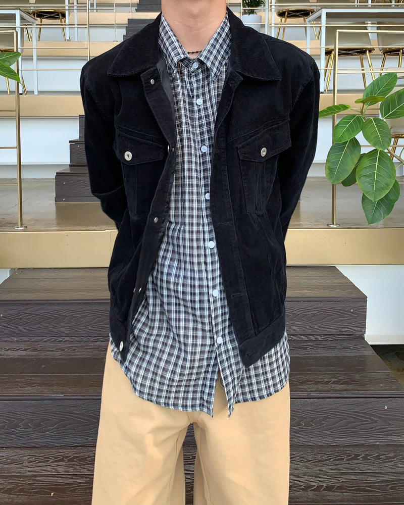 Cropped Western Corduroy Trucker Jacket