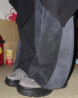 (3color) Argyle Panel Brushed Velour Bootcut Pants