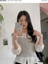 UE Square Twist Knit Bustier (4color)