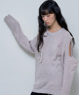 RIBBON ONE-SHOULDER KNIT (BEIGE)_F24ZB054