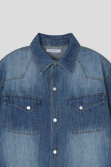 LMN Labo Slab Western Short-Sleeve Denim Shirt (5 colors)