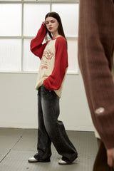WAVE LOGO CHAIN KNIT - RED