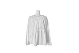 Laden Shirring Frill Flare Long Sleeve Blouse