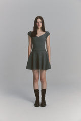 Rose Flare Dress Charcoal