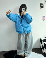 FLEECE❤TWO PINTUCK PARACHUTE LONG PANTS 🖤🤍🩶3COLOR