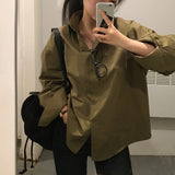 [High density fabric] ブリテンボキシーフィットオータムコットンシャツ