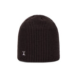 VA Curved Logo Waffle Beanie / Dark Brown