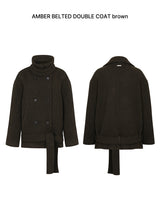 アンバーベルトダブルコート brown