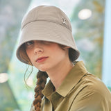VA Curved Stud Round Drop Bucket Hat / Beige