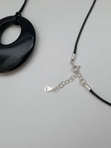 [925silver] ブラックアゲートロングネックレス