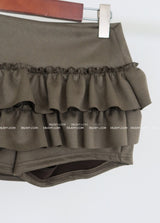 Suede cancan skirt pantskirt