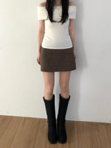 ヘアリーオフショルダートップス (3 colors)