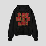 Groovy Fingerhole Patch Crop Hoodie 3C