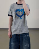 Blue Heart Ringer T-Shirt