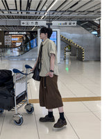 レイドストライプハーフシャツ