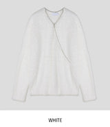 Unbalanced angora zipper knit