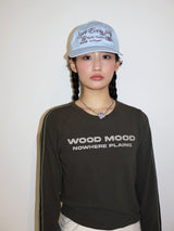 ウッドムード グラフィック Tシャツ カーキ