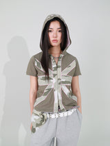CROSS PATCH HOODIE (KHAKI)