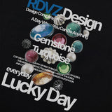 Gemstone Print Tshirts Black