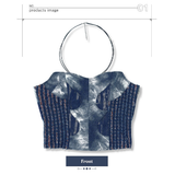 DENIM CORSET TUBE TOP_DEEP BLUE