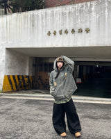 リンクルチェック長袖シャツ