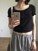 レースシャーリングショートスリーブ(4color)