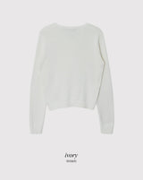 ベーシックコットン100ラウンドニットカーディガン (7color)