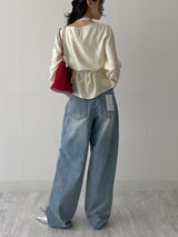 [Bustier SET] Clean Halterneck Layered Blouse