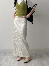 Jacquard Satin H-Line Long Skirt