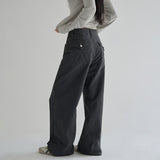 [made/4size] Tenen Herringbone Hip Pocket Wide Cotton Pants -5color
