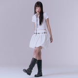 Flower-filled balloon skirt (WHITE)