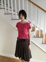 YWD PLAID PLEATS SKIRT (3color)