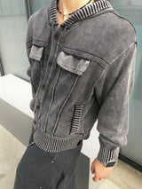 サイクルピグメントフーデッドカーディガン 3C