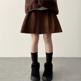 Bubble corduroy pintuck midi mini skirt