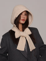 Hand-Stitched Decor Knit Balaclava Beanie