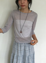 Ripe See-through Dot Three Quarter See-through Layered Tee