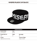 Whisper Pillbox Cap (Black)