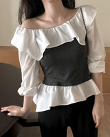 Nore frill layered blouse