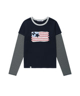 オールド グローリー リンガー レイヤード LS Tシャツ ネイビー(CV2GFFT558A)
