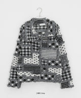 Pitanne Dot Patch Knit Cardigan Jacket