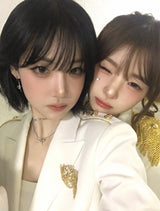 [NMIXX Jiwoo Necklace/Anti-tarnish] Angelic Wand Layered Necklace - Silver Color