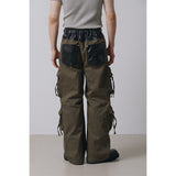 Signature leather cargo pants(Khaki)