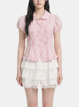Auri Shirred Collar Blouse